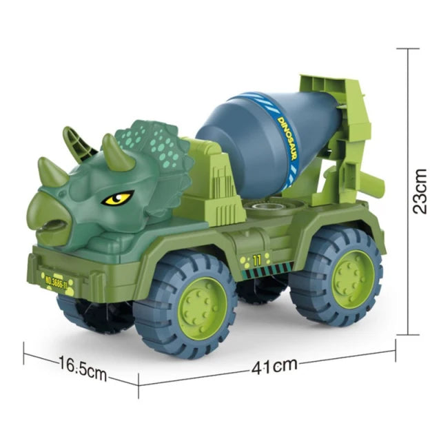Dinosaur Construction Vehicle Toy Set β Excavator, Dump Truck & Engineering Car Toys for Kids