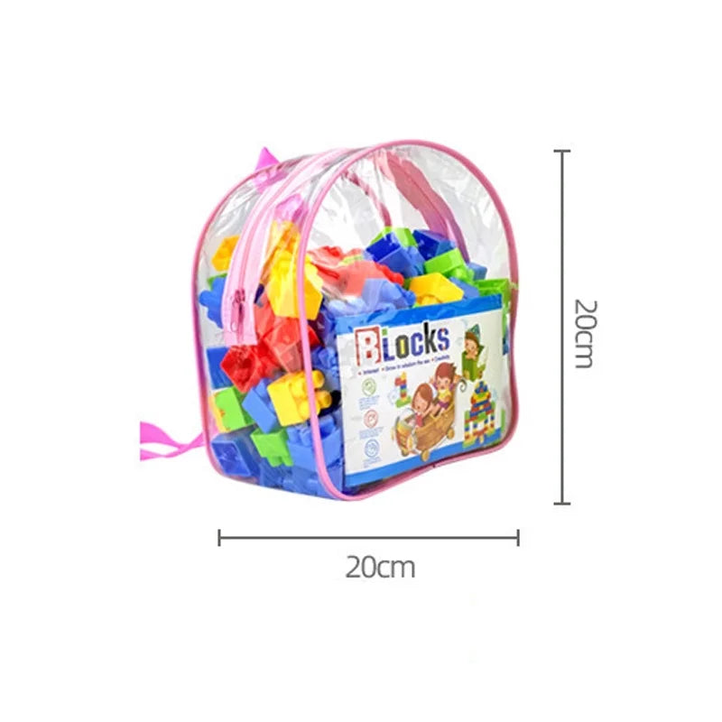 130pcs Large Particle Building Block Set with Storage Box – Educational Toy for Toddlers & Kids