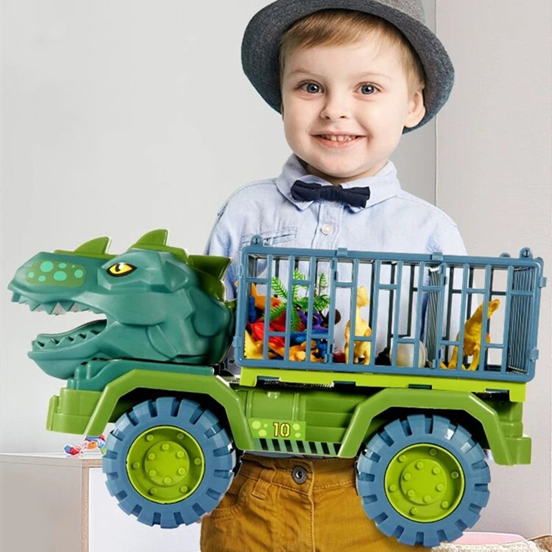 Dinosaur Construction Vehicle Toy Set β Excavator, Dump Truck & Engineering Car Toys for Kids