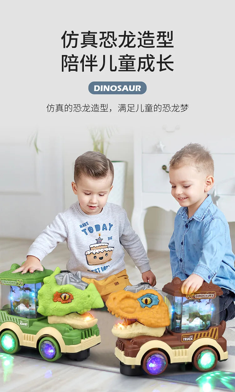 Dinosaur Spray Electric Car Toy β Light & Sound Interactive Triceratops & T-Rex for Kids