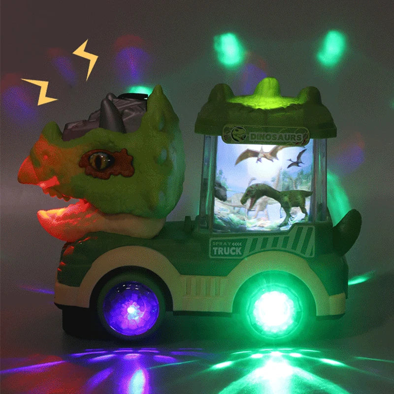 Dinosaur Spray Electric Car Toy β Light & Sound Interactive Triceratops & T-Rex for Kids