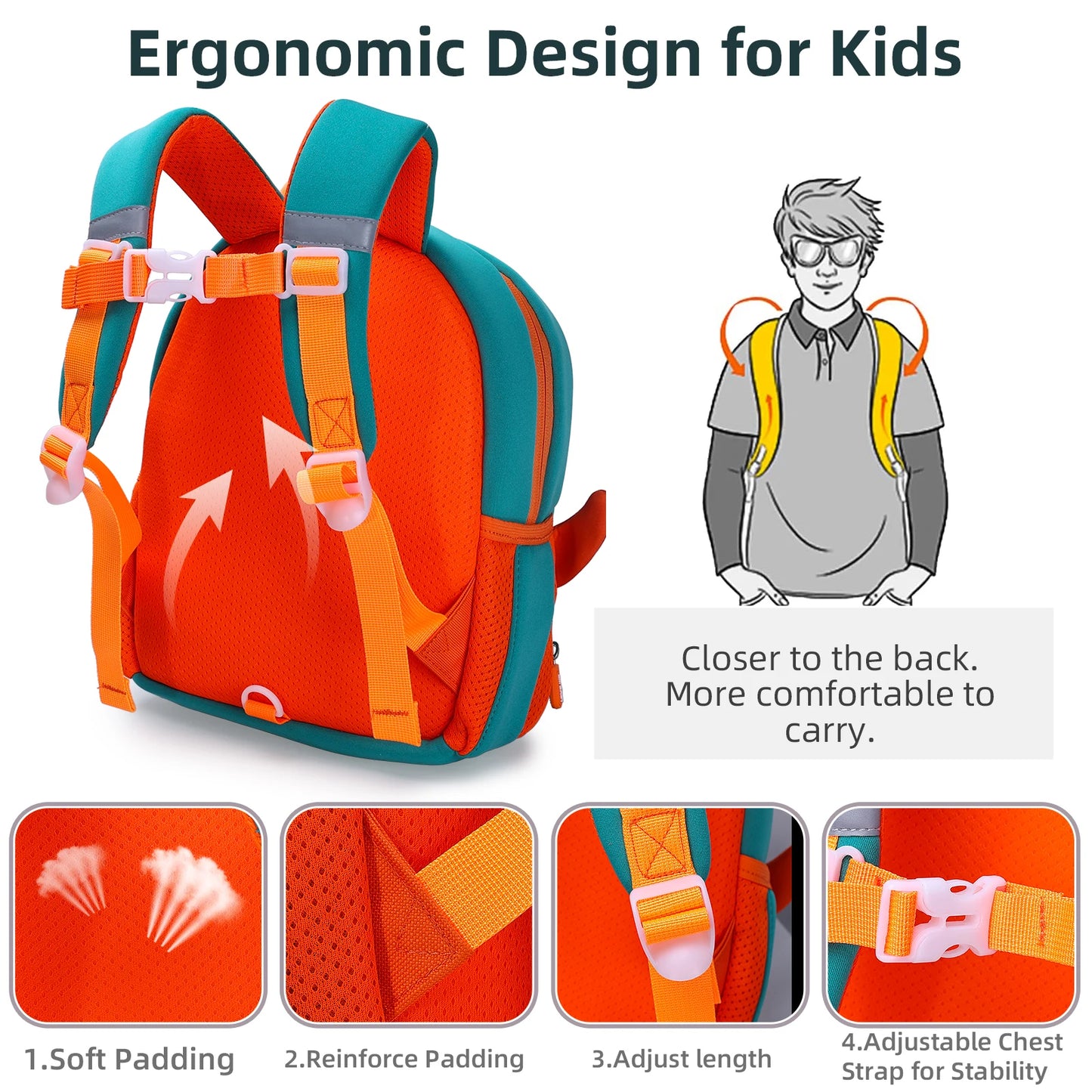 Dinosaur Toddler Backpack β Preschool Neoprene Schoolbag for Boys & Girls