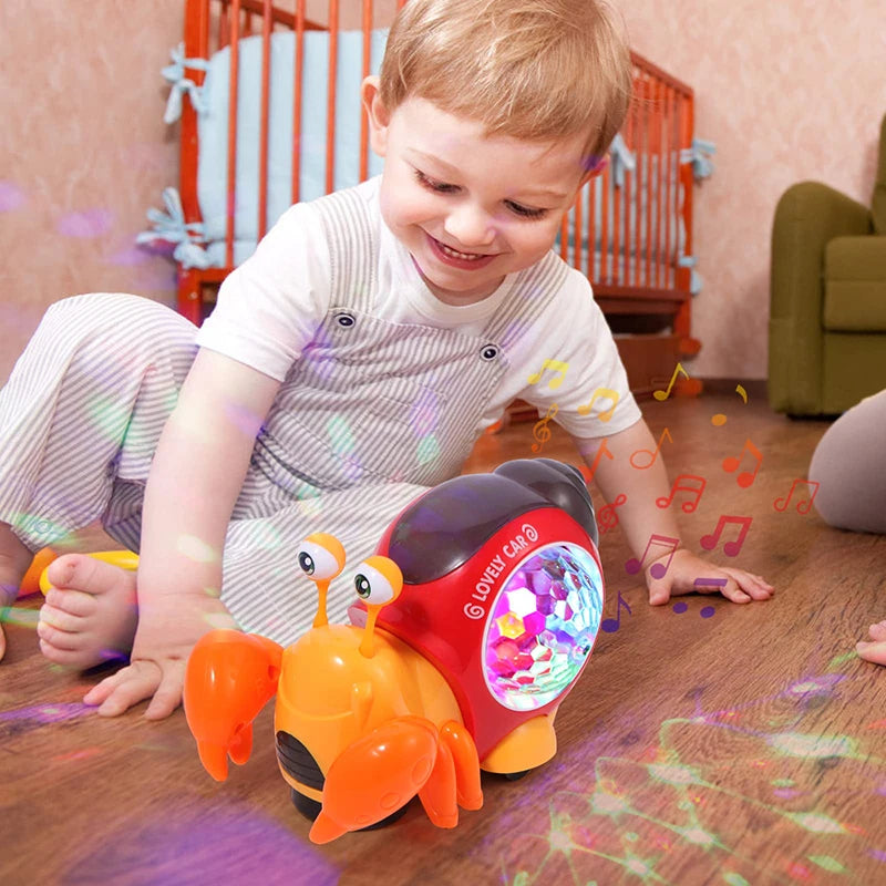 Crawling Crab & Snail Toy β Musical Light-Up Tummy Time Toy for Babies & Toddlers