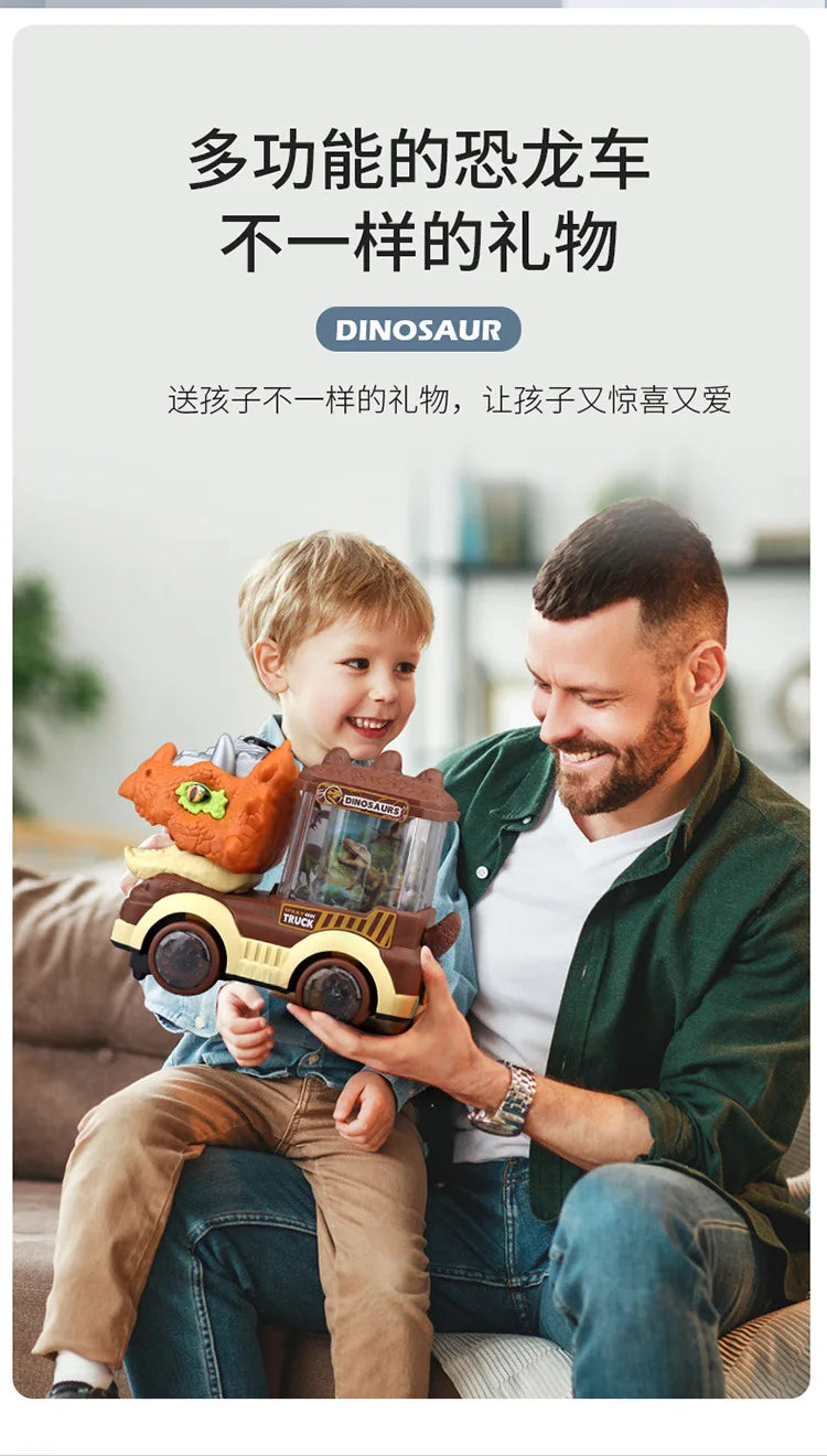 Dinosaur Spray Electric Car Toy β Light & Sound Interactive Triceratops & T-Rex for Kids