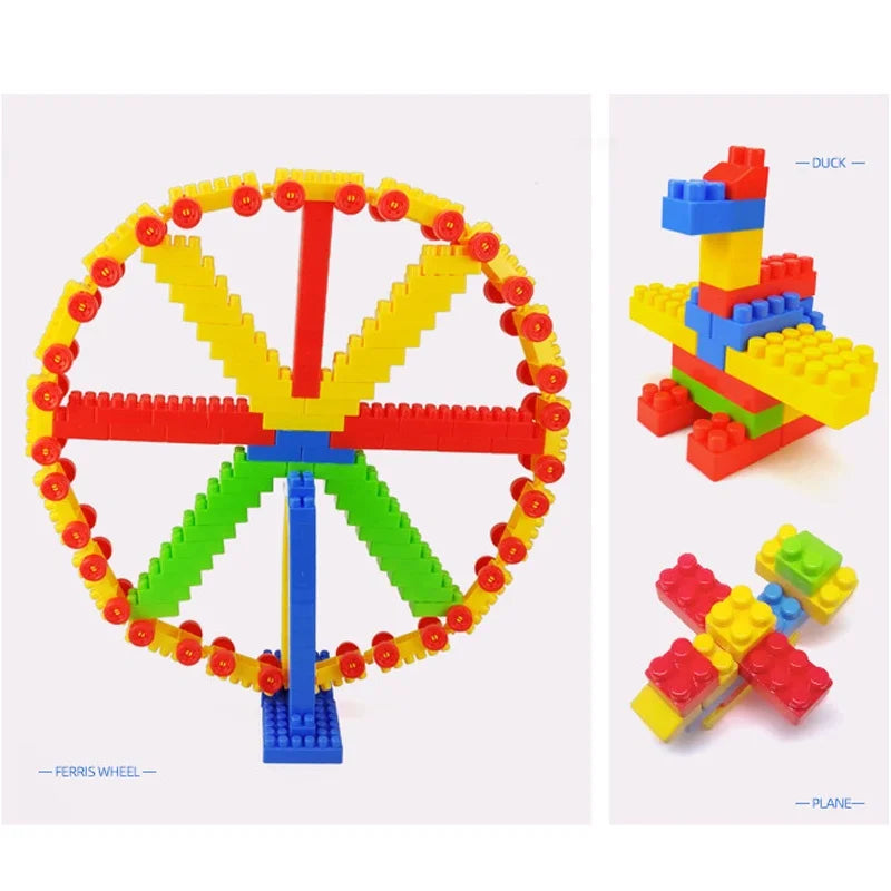 130pcs Large Particle Building Block Set with Storage Box – Educational Toy for Toddlers & Kids