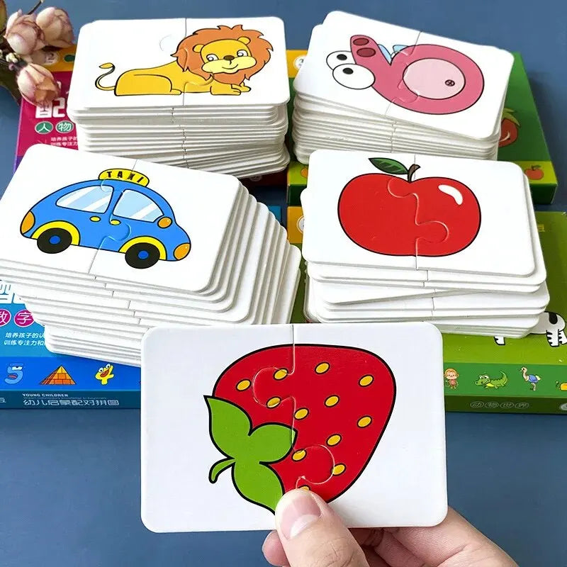 32-Piece Animal Matching Puzzle Cards – Educational Toy for Kids