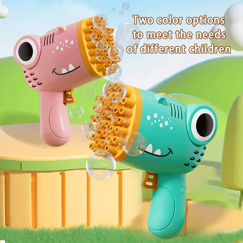 40-Hole Dinosaur Bubble Gun β Multi-Hole Outdoor Bubble Blower Toy