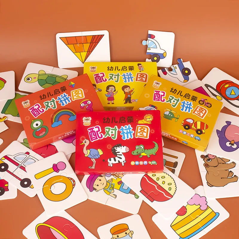32-Piece Animal Matching Puzzle Cards – Educational Toy for Kids