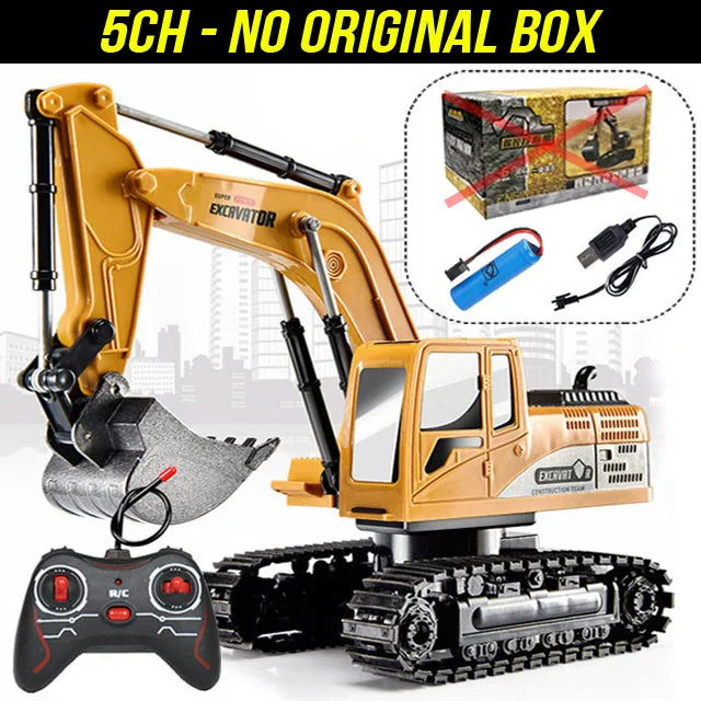 RC Excavator 1:24 Scale – 2.4GHz 6-Channel Remote Control Construction Truck Toy for Kids