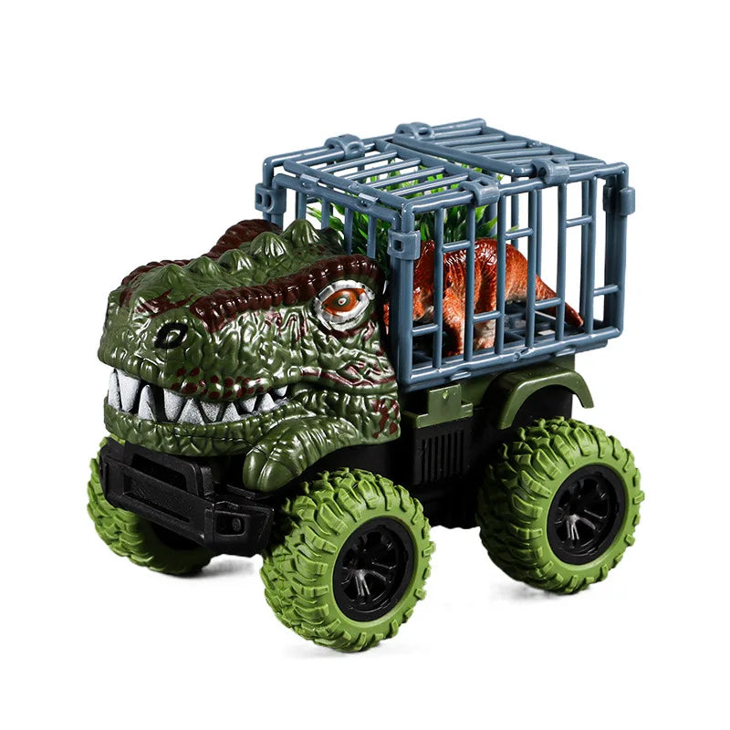 Pull Back Dinosaur Transport Truck with Dino Figures – Monster Truck Toy Set for Boys & Toddlers