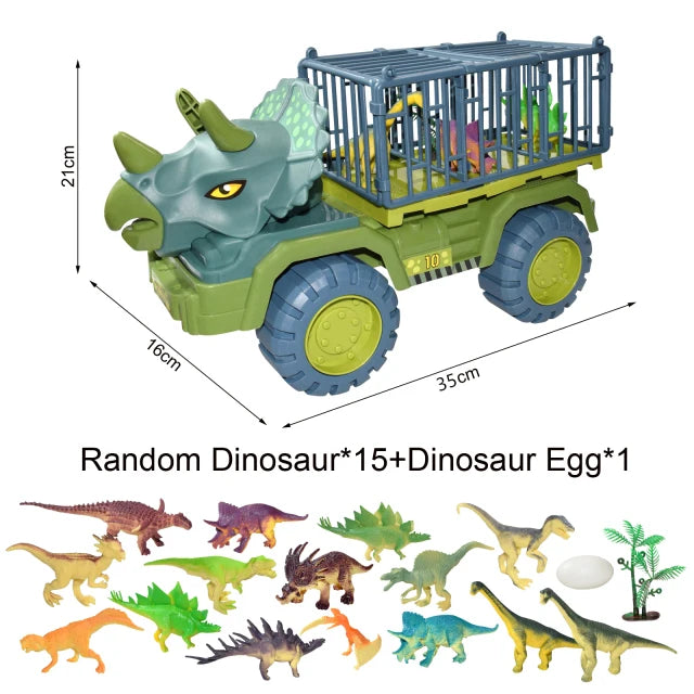Dinosaur Construction Vehicle Toy Set – Excavator, Dump Truck & Engineering Car Toys for Kids