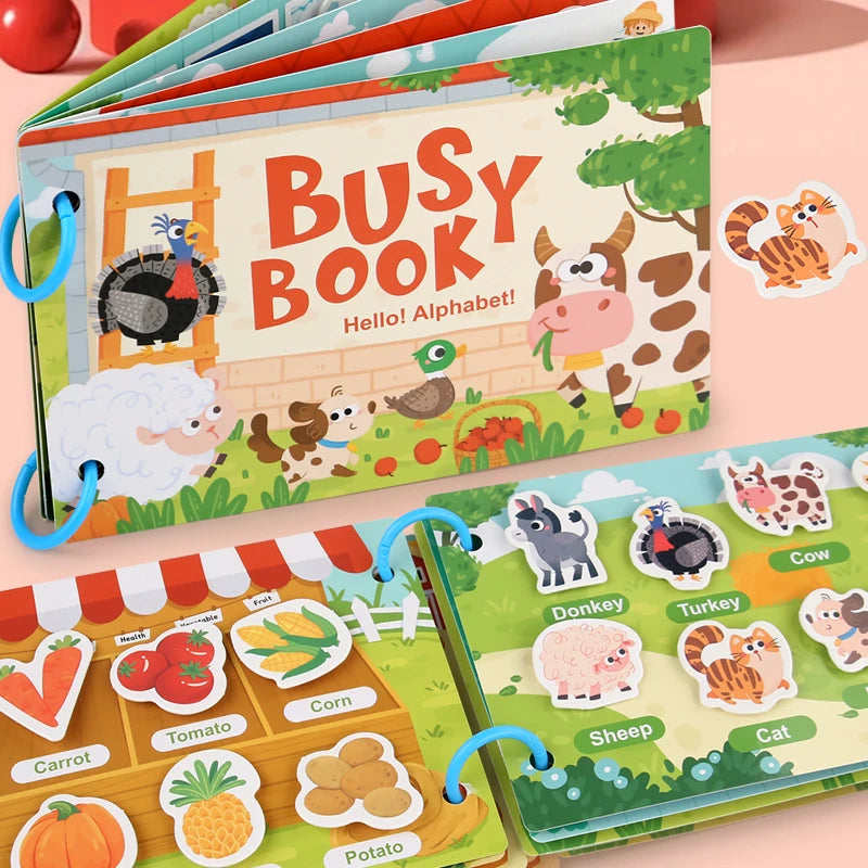 Montessori Reusable Sticker Book – DIY Scene Puzzle Learning Toy for Kids
