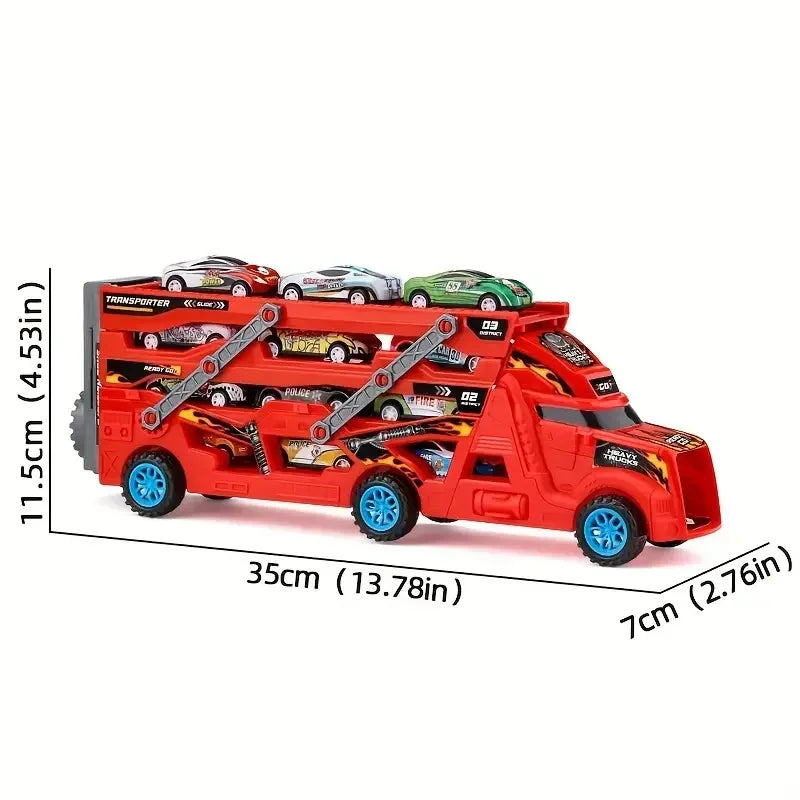 Large Deformation Transporter Truck with Folding Racing Track – Educational Car Toy for Kids