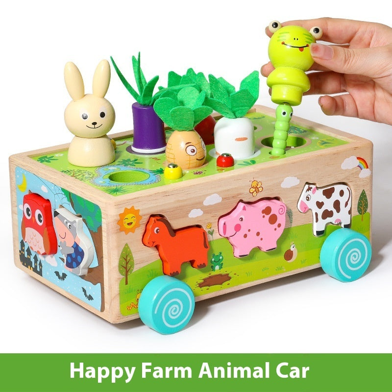 Children’s Wooden Educational Smart Car – Multi-Function Early Learning Building Blocks Toy (4–6Y)