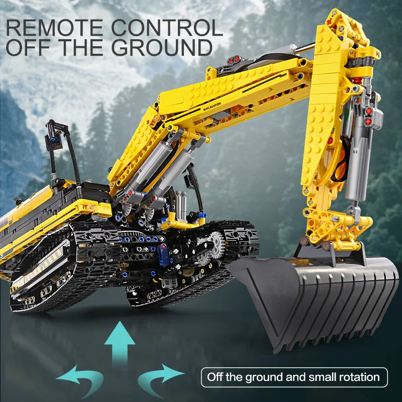 MOULD KING 13112 Motorized Excavator – Remote Control MOC Building Block Set for Kids
