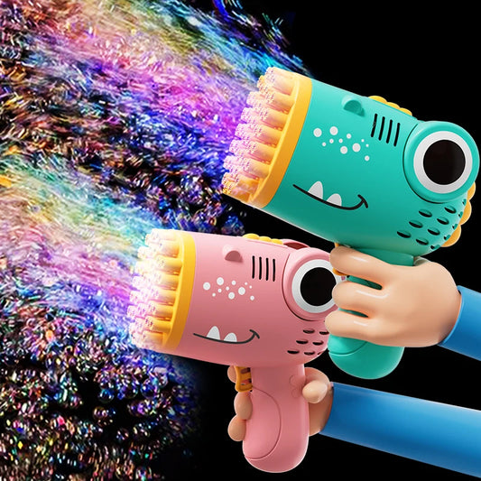 40-Hole Dinosaur Bubble Gun – Multi-Hole Outdoor Bubble Blower Toy
