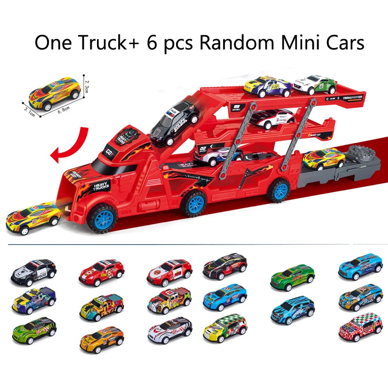 Large Deformation Transporter Truck with Folding Racing Track – Educational Car Toy for Kids