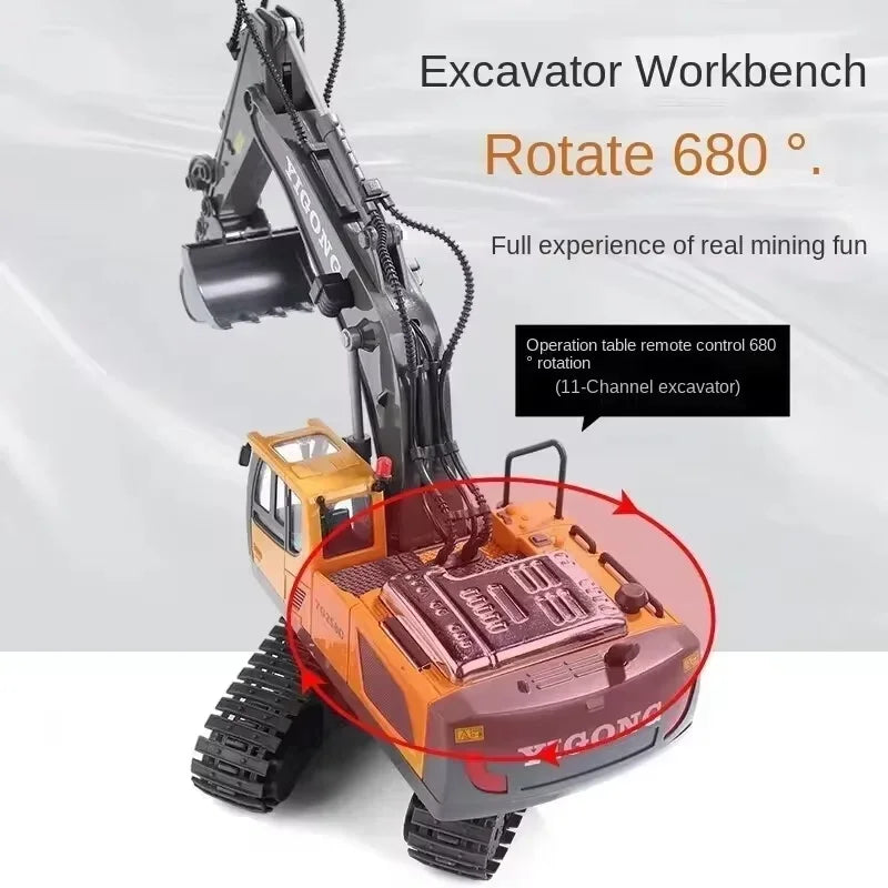 4WD Professional Remote Control Excavator Alloy Dump Truck Bulldozer Model RC Car