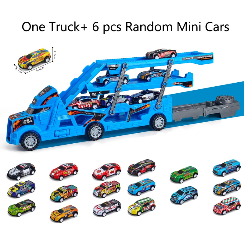 Large Deformation Transporter Truck with Folding Racing Track – Educational Car Toy for Kids