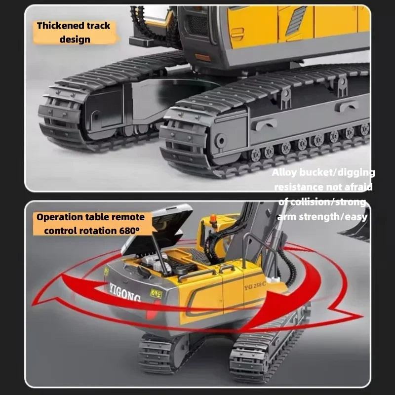 4WD Professional Remote Control Excavator Alloy Dump Truck Bulldozer Model RC Car