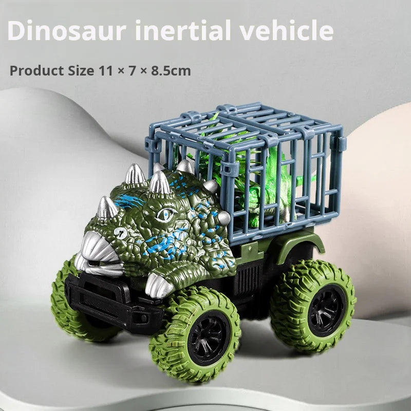 Pull Back Dinosaur Transport Truck with Dino Figures – Monster Truck Toy Set for Boys & Toddlers