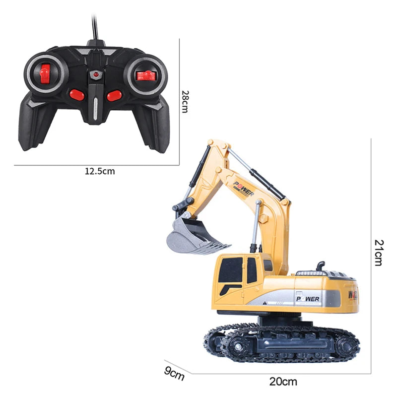 RC Excavator 1:24 Scale – 2.4GHz 6-Channel Remote Control Construction Truck Toy for Kids