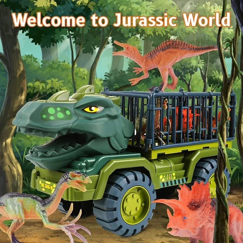 Dinosaur Construction Vehicle Toy Set – Excavator, Dump Truck & Engineering Car Toys for Kids
