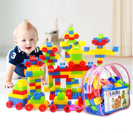 130pcs Large Particle Building Block Set with Storage Box – Educational Toy for Toddlers & Kids