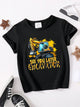 Kids Excavator Print T-Shirt – Summer Cartoon Construction Vehicle Tee for Boys