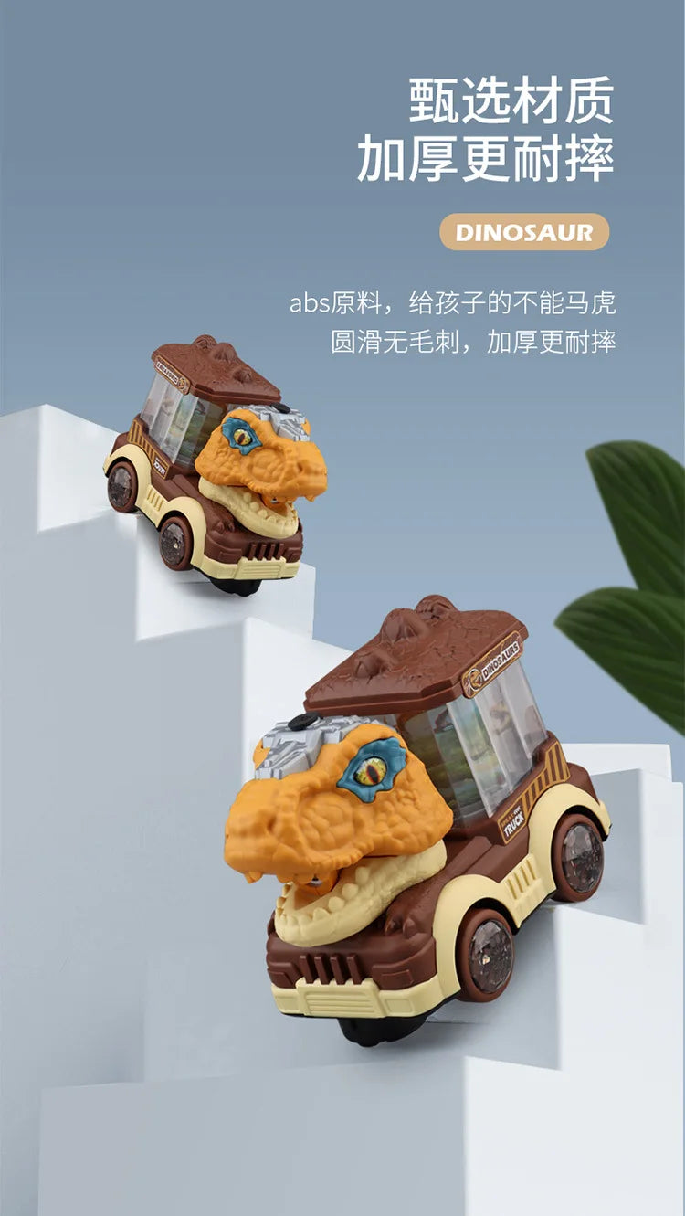 Dinosaur Spray Electric Car Toy – Light & Sound Interactive Triceratops & T-Rex for Kids