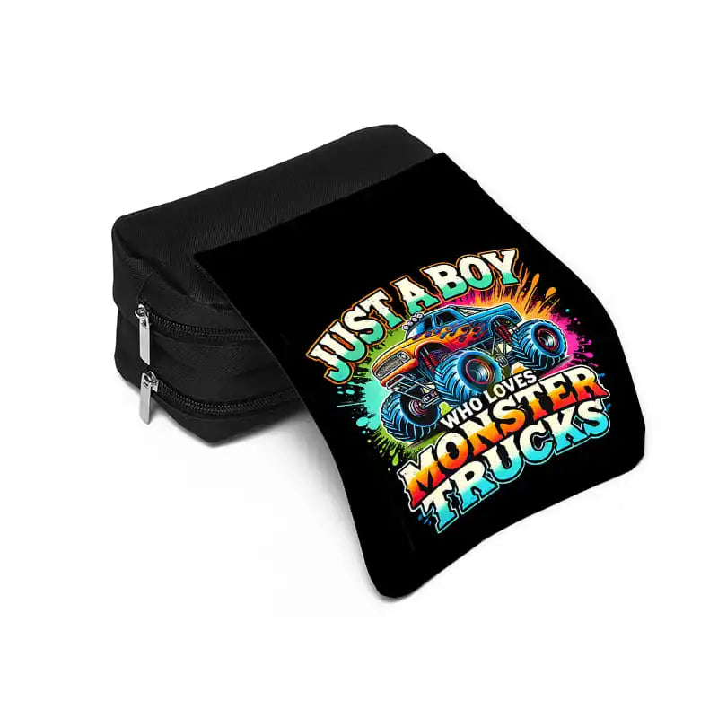 3D Monster Truck Pencil Case – Double Flip Cartoon Pen Pouch for Kids
