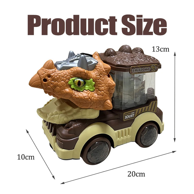 Dinosaur Spray Electric Car Toy – Light & Sound Interactive Triceratops & T-Rex for Kids