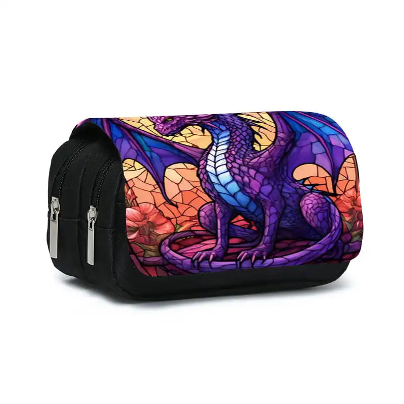 3D Dinosaur Pencil Case – Double-Layer Flip Pen Pouch for Kids