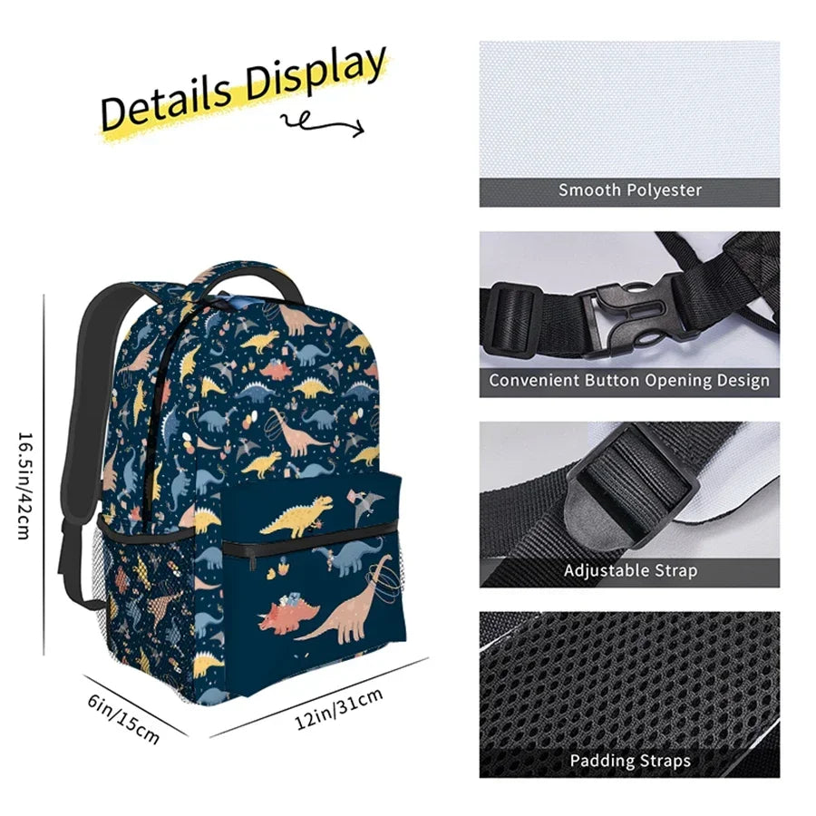 3D Dinosaur Backpack for Kids – Cute Cartoon School Bag for Boys & Girls