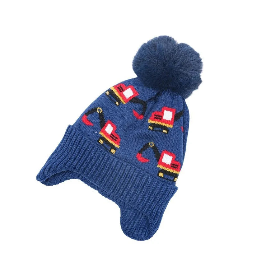 Warm Excavator Beanie with Earflaps (2–8Y)