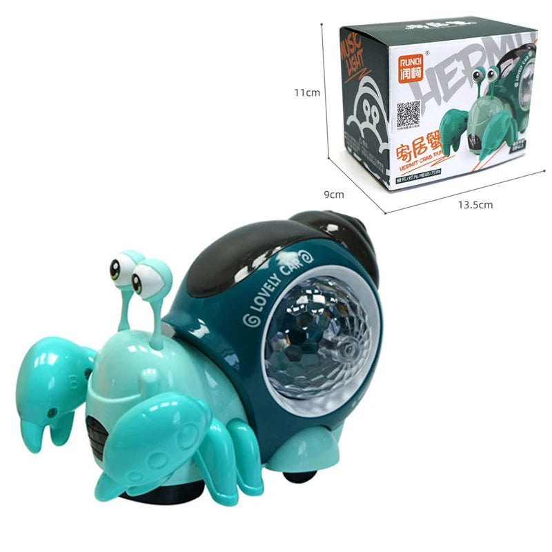 Crawling Crab & Snail Toy – Musical Light-Up Tummy Time Toy for Babies & Toddlers