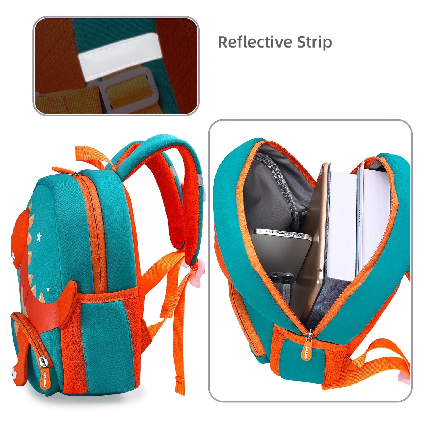 Dinosaur Toddler Backpack – Preschool Neoprene Schoolbag for Boys & Girls