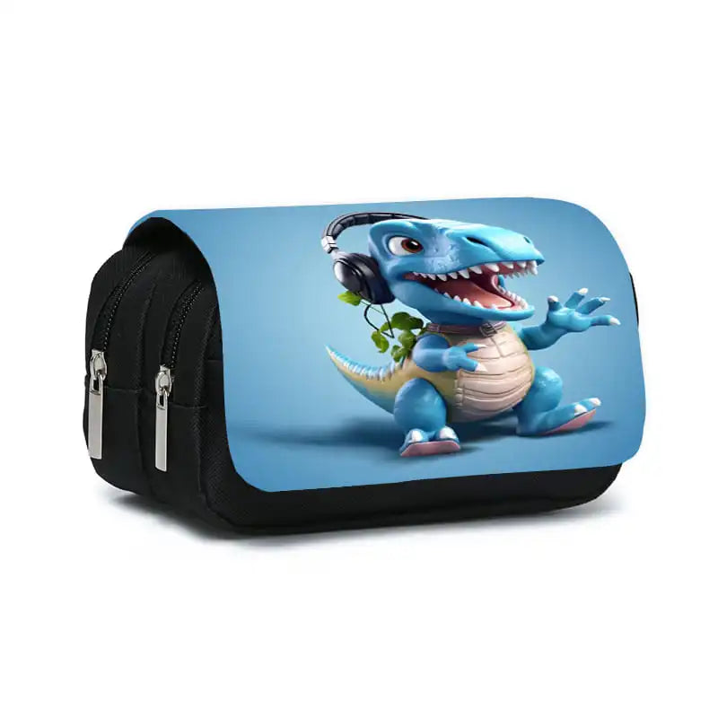 3D Dinosaur Pencil Case – Double-Layer Flip Pen Pouch for Kids
