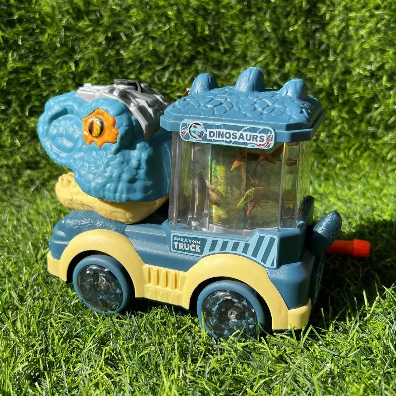 Dinosaur Spray Electric Car Toy – Light & Sound Interactive Triceratops & T-Rex for Kids