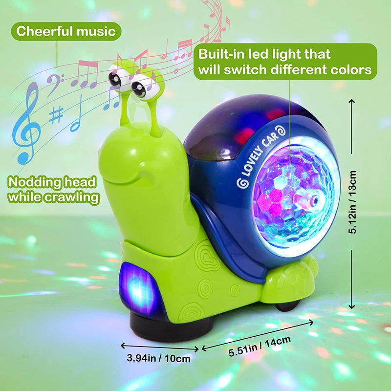 Crawling Crab & Snail Toy – Musical Light-Up Tummy Time Toy for Babies & Toddlers