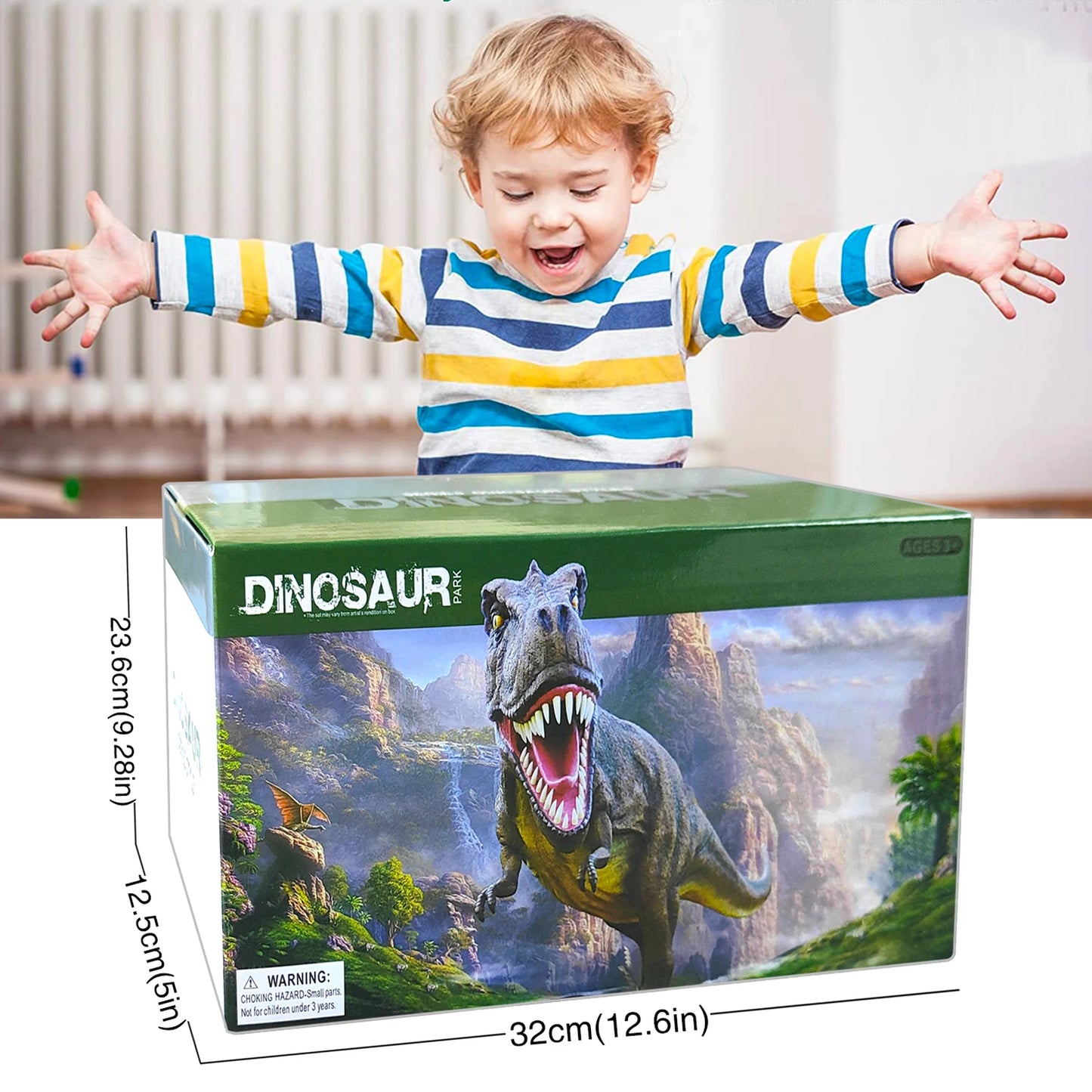Adventure Dinosaur Train Track Set – LED Light-Up Race Cars for Kids