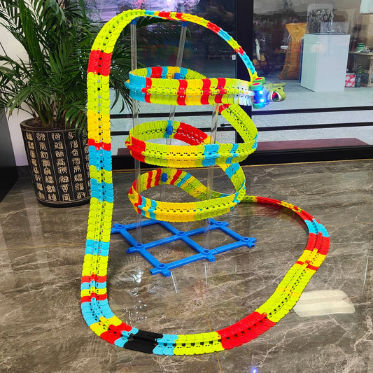 Anti-Gravity Climbing Dinosaur Car Track Set – 46 to 101 PCS Flexible Race Road for Kids