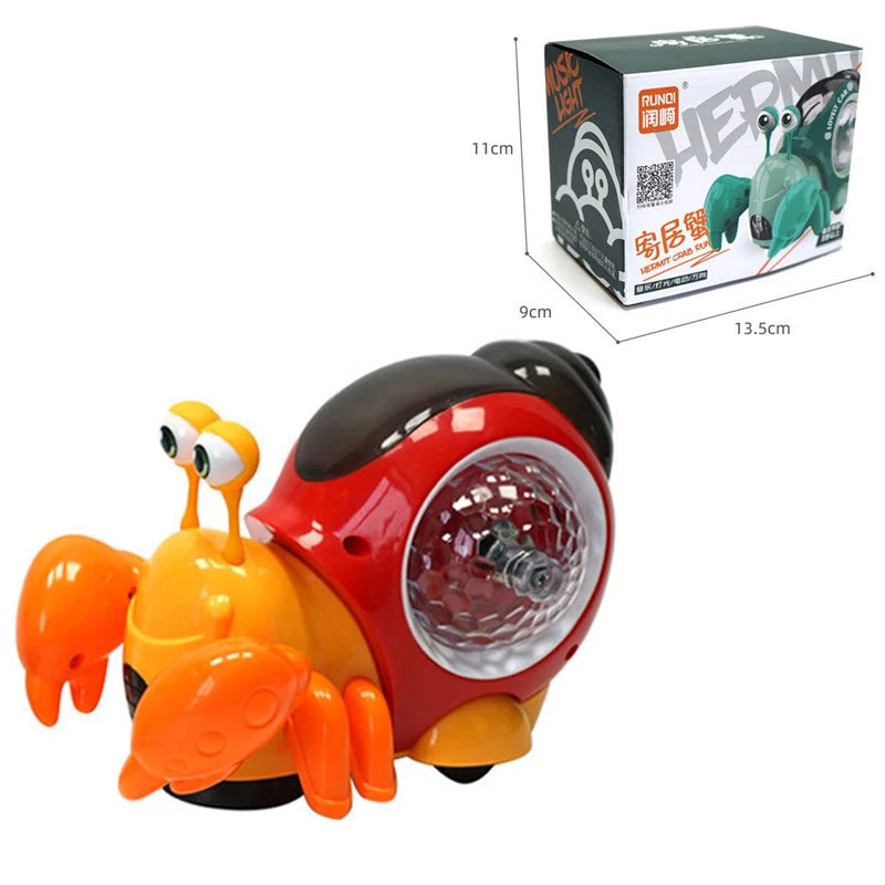 Crawling Crab & Snail Toy – Musical Light-Up Tummy Time Toy for Babies & Toddlers