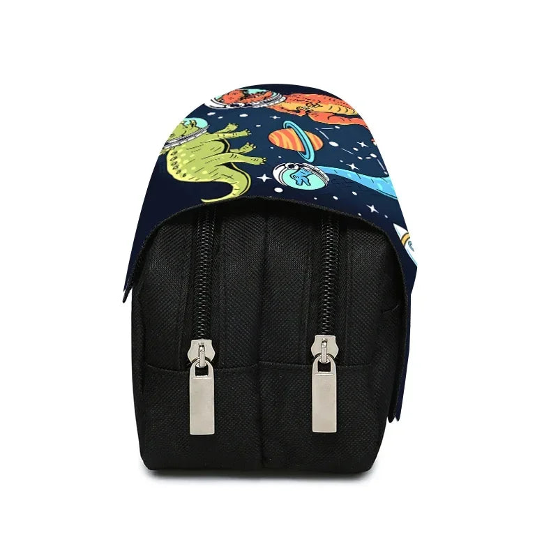 3D Dinosaur Pencil Case – Double-Layer Flip Pen Pouch for Kids