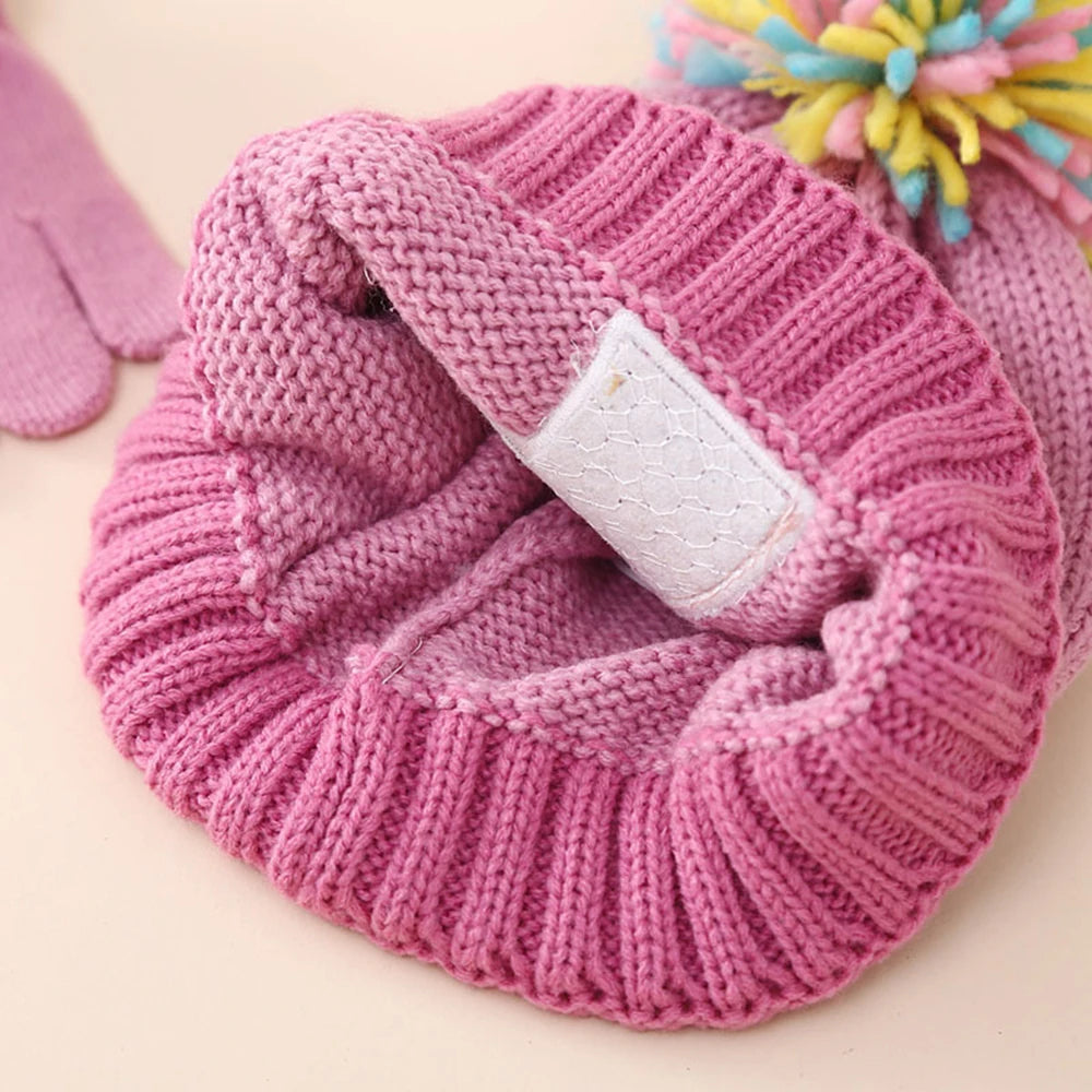Girls Unicorn Winter Hat & Mittens (2–6Y)
