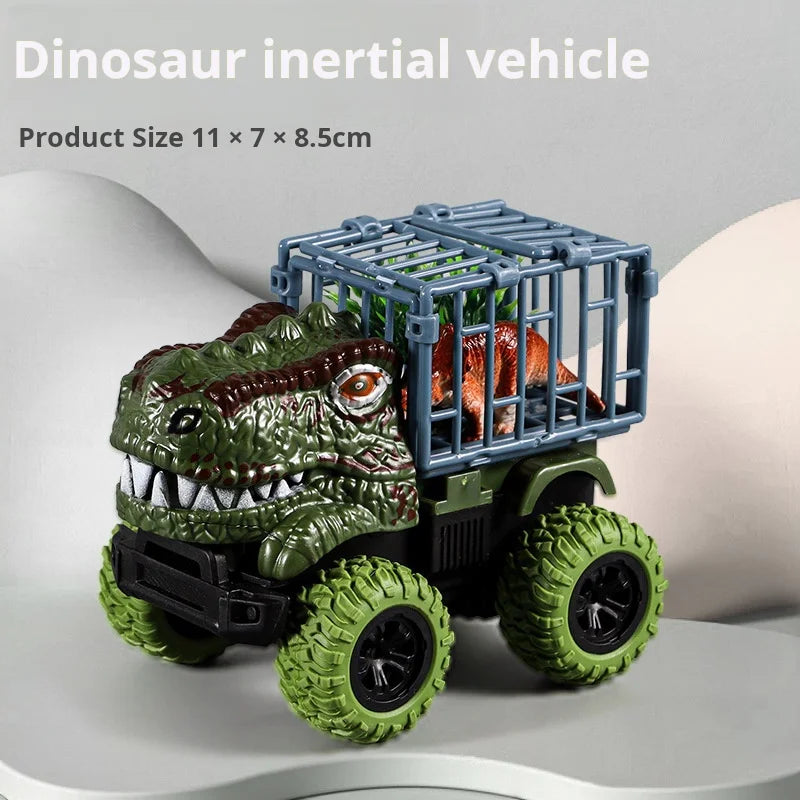 Pull Back Dinosaur Transport Truck with Dino Figures – Monster Truck Toy Set for Boys & Toddlers