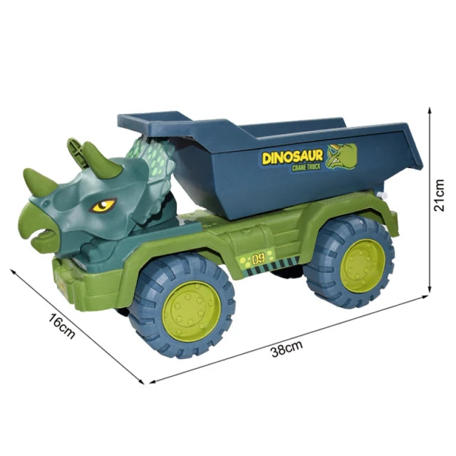 Dinosaur Construction Vehicle Toy Set – Excavator, Dump Truck & Engineering Car Toys for Kids
