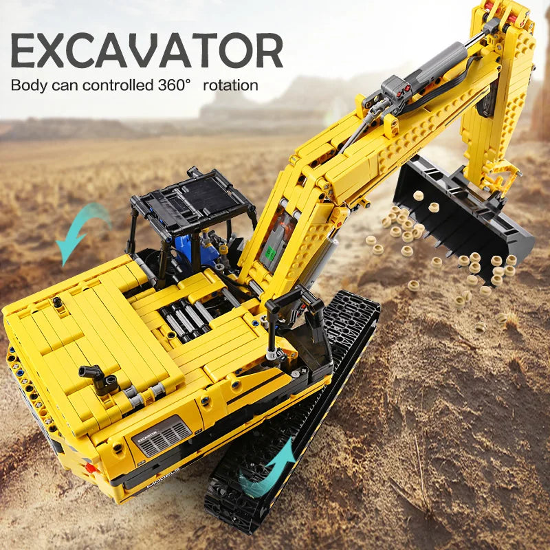 MOULD KING 13112 Motorized Excavator – Remote Control MOC Building Block Set for Kids