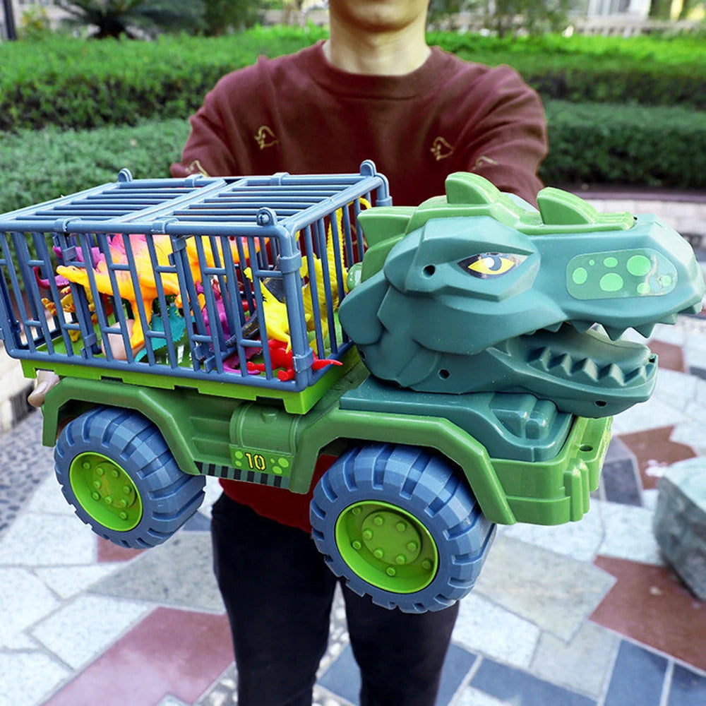 Dinosaur Construction Vehicle Toy Set – Excavator, Dump Truck & Engineering Car Toys for Kids