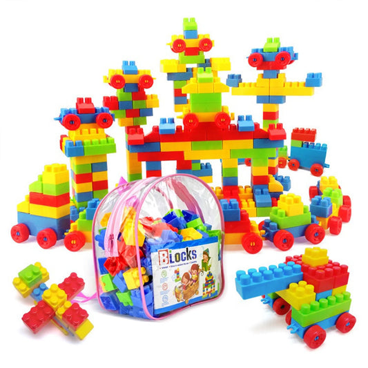 130pcs Large Particle Building Block Set with Storage Box – Educational Toy for Toddlers & Kids